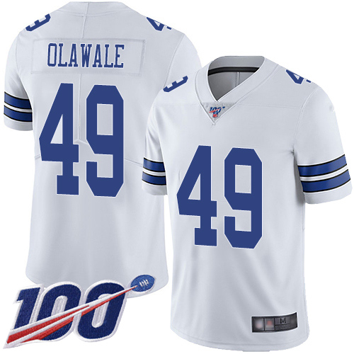 Men Dallas Cowboys Limited White Jamize Olawale Road 49 100th Season Vapor Untouchable NFL Jersey